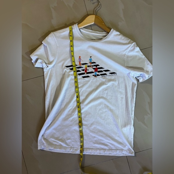 ARMANI EXCHANGE LOGO 4PEOPLE WALKING ON SQUARE CONTRASTING LOGO' T-SHIRT size M - Picture 14 of 16